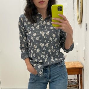 J. Crew - Denim and Floral “The Perfect Shirt”